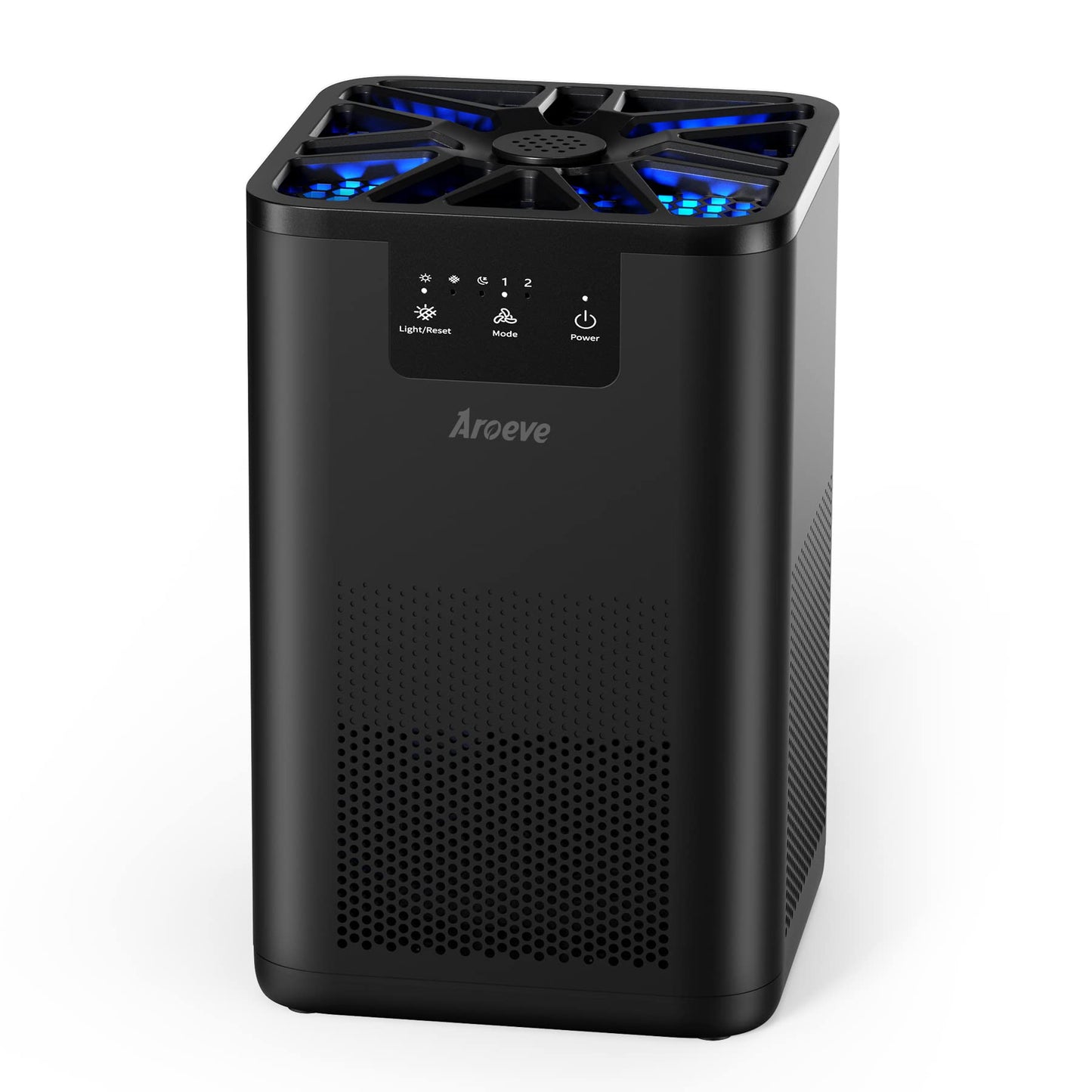AROEVE Air Purifier for Large Rooms up to 1,782 Sq. Ft. with Star Projector, Smart WiFi, Air Quality Sensor, UV Function, and Washable Filter for Whole Home Use for a Cozy Holiday, MK09W Black